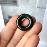 A-Grade Natural Black Jadeite Bagel Piece No.172154