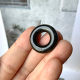 A-Grade Natural Black Jadeite Bagel Piece No.172154