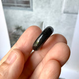 A-Grade Natural Black Jadeite Bagel Piece No.172154