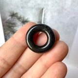 A-Grade Natural Black Jadeite Bagel Piece No.172154