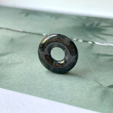 A-Grade Natural Black Jadeite Donut Pendant No.172157