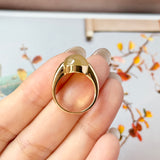 16mm Icy A-Grade Natural Yellow Jadeite DUO Statement Ring No. 162541