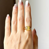 16mm Icy A-Grade Natural Yellow Jadeite DUO Statement Ring No. 162541