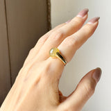 16mm Icy A-Grade Natural Yellow Jadeite DUO Statement Ring No. 162541