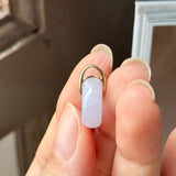 A-Grade Natural Lavender Jadeite Bagel Pendant (Gold Drop Bail) No. 173015