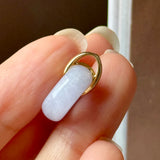 A-Grade Natural Lavender Jadeite Bagel Pendant (Gold Drop Bail) No. 173015
