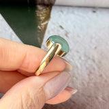 16mm Icy A-Grade Natural Greenish Blue Jadeite DUO Statement Ring No. 162542