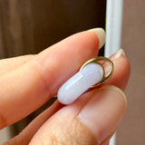 A-Grade Natural Lavender Jadeite Bagel Pendant (Gold Drop Bail) No. 173014