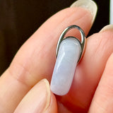 A-Grade Natural Lavender Jadeite Bagel Pendant (Gold Drop Bail) No. 173016