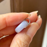 A-Grade Natural Lavender Jadeite Bagel Pendant (Gold Drop Bail) No. 173017