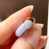 A-Grade Natural Lavender Jadeite Bagel Pendant (Gold Drop Bail) No. 173018