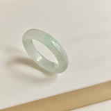 20.3mm A-Grade Natural White Green Jadeite Abacus Ring Band No.162452