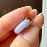 A-Grade Natural Lavender Jadeite Bagel Pendant (Gold Drop Bail) No. 173018