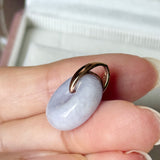 A-Grade Natural Lavender Jadeite Bagel Pendant (Gold Drop Bail) No. 173019