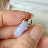 A-Grade Natural Lavender Jadeite Bagel Pendant (Gold Drop Bail) No. 173019
