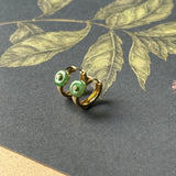 A-Grade Natural Green Jadeite Mini Donut Huggies Earrings No.180964