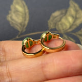 A-Grade Natural Green Jadeite Mini Donut Huggies Earrings No.180964