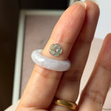 (Custom) 16.8mm A-Grade Natural Jadeite Joseon Dynasty Ring (Cherry Blossom) No.162681