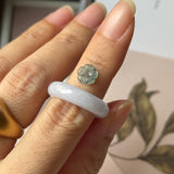 (Custom) 16.8mm A-Grade Natural Jadeite Joseon Dynasty Ring (Cherry Blossom) No.162681