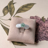 (Custom) 16.8mm A-Grade Natural Jadeite Joseon Dynasty Ring (Cherry Blossom) No.162681