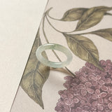 16.6mm Icy A-Grade Natural Slim Cut Jadeite Ring Band No.162682