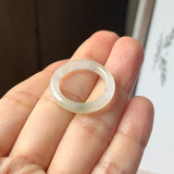 16.6mm Icy A-Grade Natural Slim Cut Jadeite Ring Band No.162682