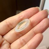 16.6mm Icy A-Grade Natural Slim Cut Jadeite Ring Band No.162682