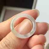 16.6mm Icy A-Grade Natural Slim Cut Jadeite Ring Band No.162682