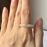 16.6mm Icy A-Grade Natural Slim Cut Jadeite Ring Band No.162682