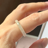 16.6mm Icy A-Grade Natural Slim Cut Jadeite Ring Band No.162682