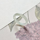17.1mm Icy A-Grade Natural Slim Cut Jadeite Ring Band No.162683