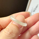 17.1mm Icy A-Grade Natural Slim Cut Jadeite Ring Band No.162683