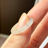 17.1mm Icy A-Grade Natural Slim Cut Jadeite Ring Band No.162683