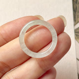 17.1mm Icy A-Grade Natural Slim Cut Jadeite Ring Band No.162683