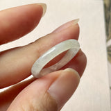 17.1mm Icy A-Grade Natural Slim Cut Jadeite Ring Band No.162683