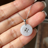 A-Grade Lilac Jadeite Donut Pendant (Lilac Flower) No.172571
