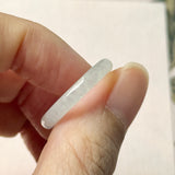 17.1mm Icy A-Grade Natural Slim Cut Jadeite Ring Band No.162683