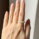 17.1mm Icy A-Grade Natural Slim Cut Jadeite Ring Band No.162683