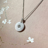 A-Grade Lilac Jadeite Donut Pendant (Lilac Flower) No.172572