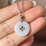 A-Grade Lilac Jadeite Donut Pendant (Lilac Flower) No.172572