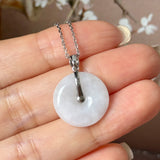 A-Grade Lilac Jadeite Donut Pendant (Lilac Flower) No.172572
