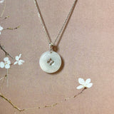 A-Grade Lilac Jadeite Donut Pendant (Lilac Flower) No.172573