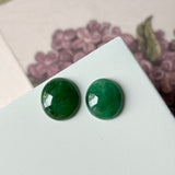 SOLD OUT: A-Grade Natural Imperial Green Jadeite Oval Cabochon Pair No. 180327