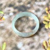 16.8mm A-Grade Natural Green Yellow Jadeite Abacus Ring Band No.162351