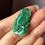 A-Grade Green Jadeite Ruyi Pendant No. 170967