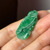 A-Grade Green Jadeite Ruyi Pendant No. 170967