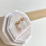 A-Grade Natural White Jadeite Cloop Earring Studs No.180836