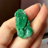 A-Grade Green Jadeite Ruyi Pendant No. 170967