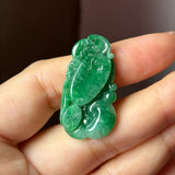 A-Grade Green Jadeite Ruyi Pendant No. 170967