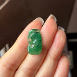 Icy A-Grade Bluish Green Jadeite Ruyi Pendant No. 172716